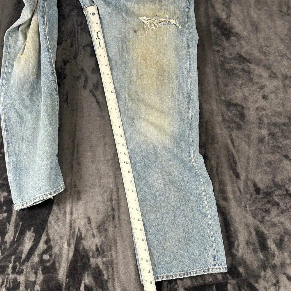 Polo Ralph Lauren Jeans Mens 36x30 Blue Distressed Straight Leg Denim